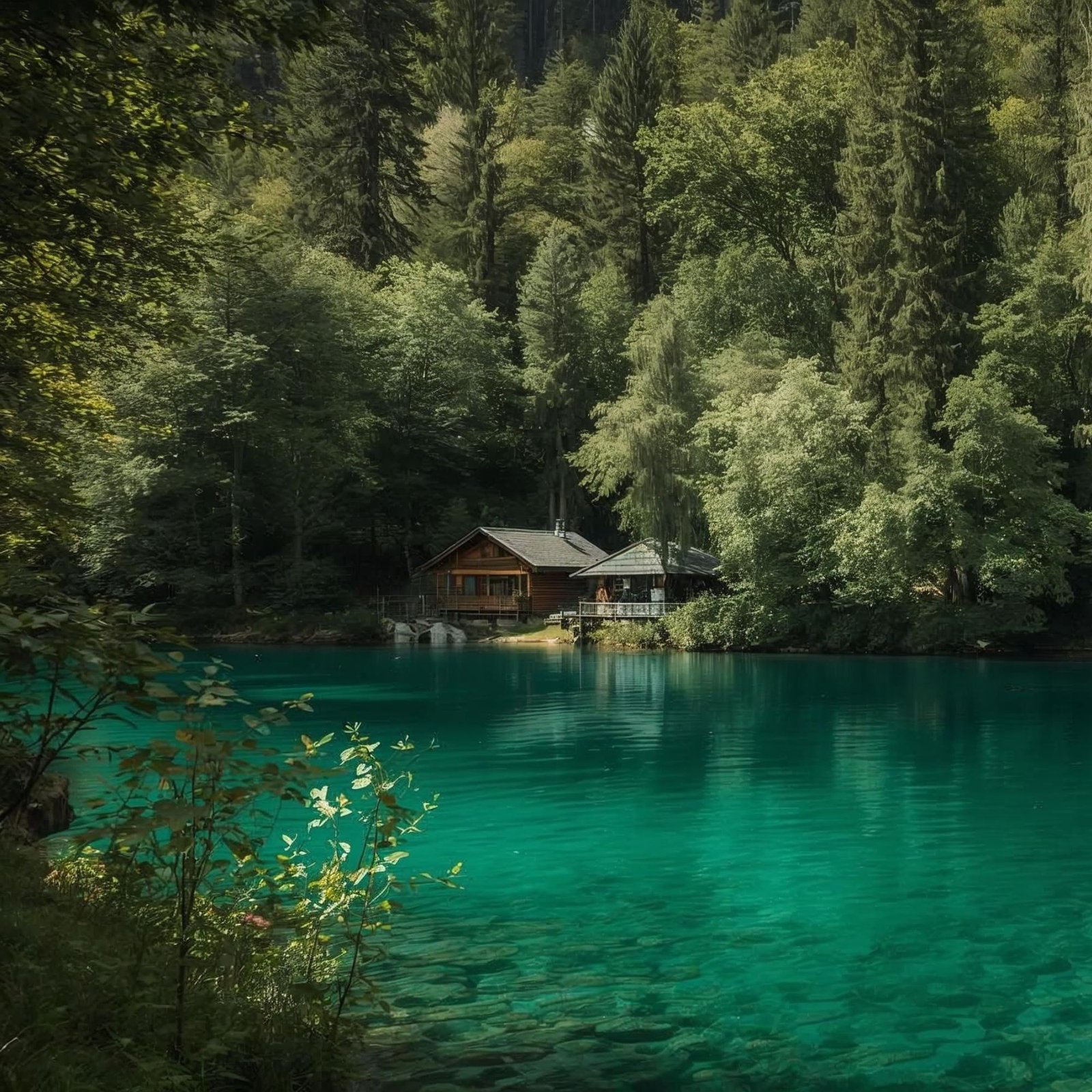 creation etang avec des lodges